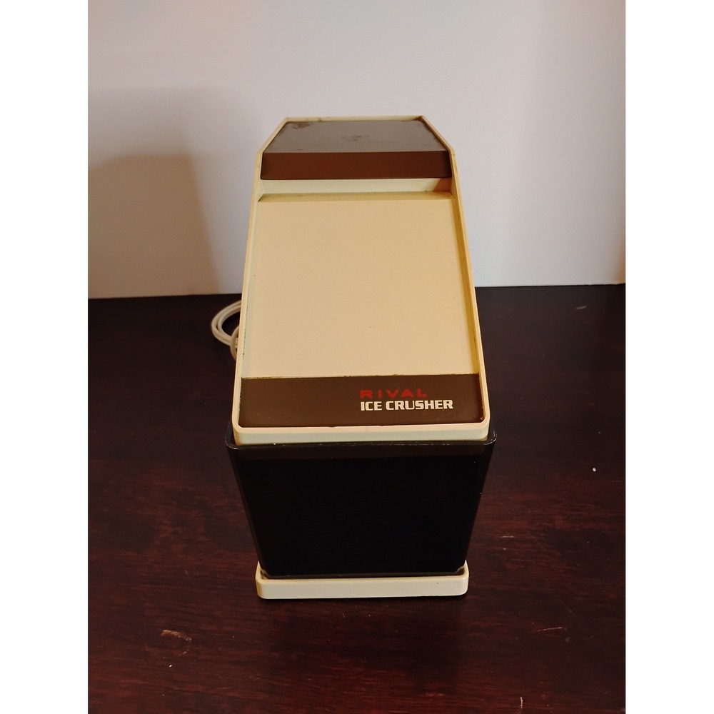 Vintage Rival Ice Crusher Model 840/1 Electric Countertop Cream Brown Retro Bar